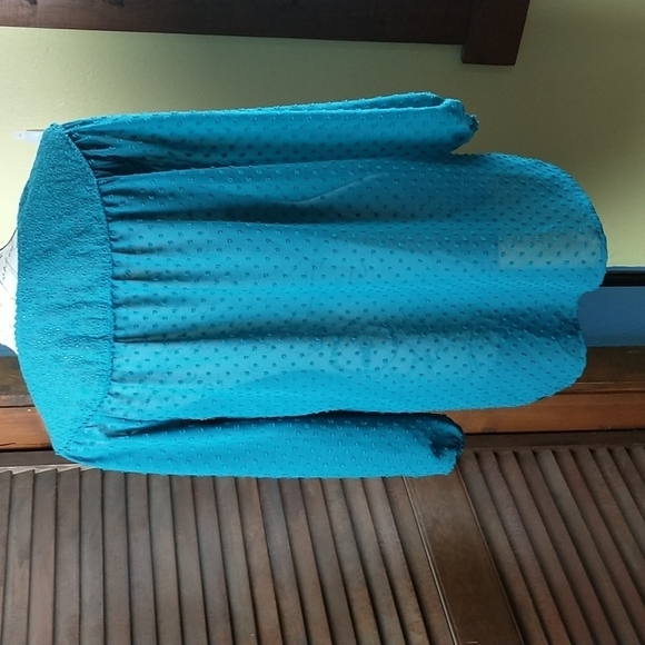 Matilda Jane blue green boho peasant top Woman's Size S NWOT - Picture 6 of 10